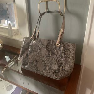 Michael Kors tote purse- leather (faux snakeskin)